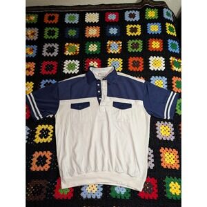 Vintage Classics by Palmland Shirt Men's Large Banded Waist Short Sleeve Polo